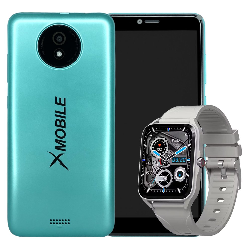 15319054897-x-mobile-x55-green-2.jpg Smartphone X Mobile X55 5.5" DS 2/16GB Green + Smartwatch G-Tide Q1 Gray - Imagem 1