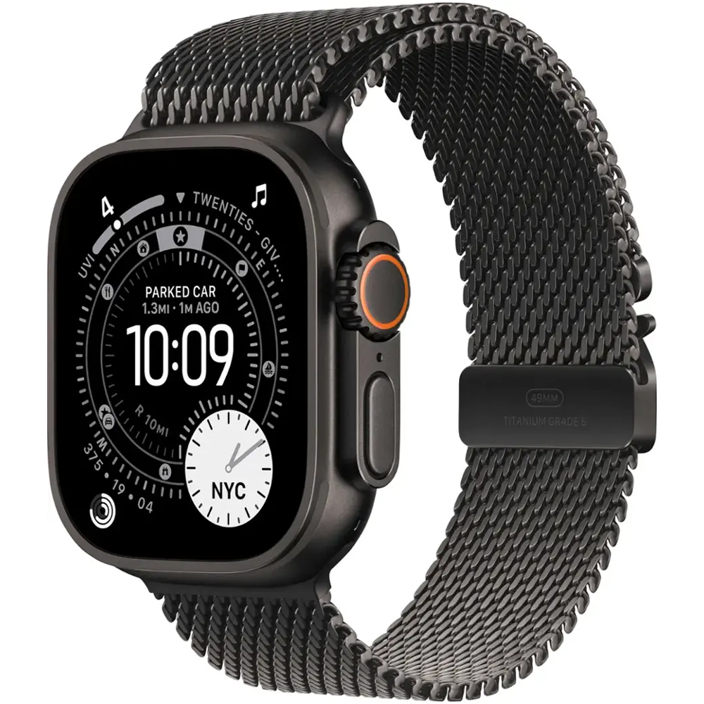 15378324859-ultra-3-49mm-titanium-black-milanese-loop-1.jpg Apple Watch Ultra 3 49 MM GPS + Celular MF1T4LW/A (2025) - Black Titanium/Black Titanium Milanese Loop (Large) - Imagem 1