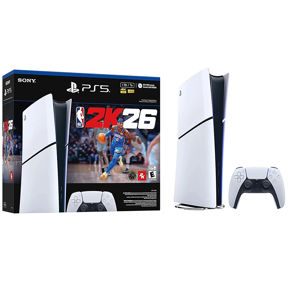 15520380914-playstation-5-nba-2k26.jpg Console Sony PlayStation 5 Slim de 1TB CFI-2015 Digital 8K + Cupom Nba 2K26 - Imagem 1