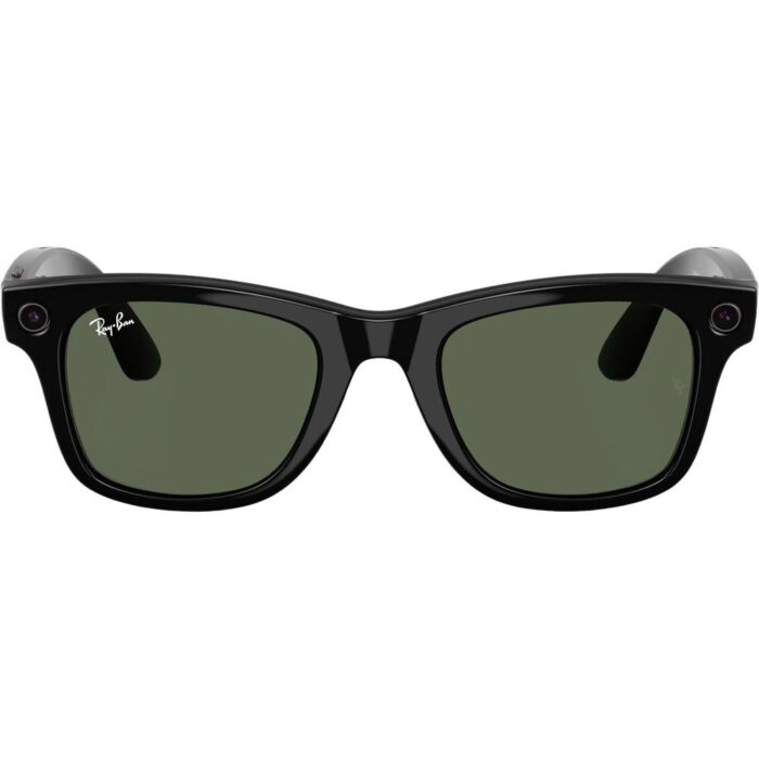 Oculos Ray Ban Meta Wayfarer RW4008 Shiny Black /G15 Green (64501) - Imagem 2