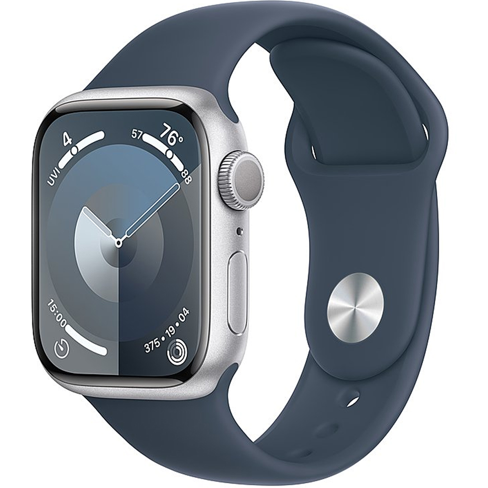 Apple Watch Series 9 41mm GPS Aluminum Silver/Sport Storm Blue S/M - Imagen 1